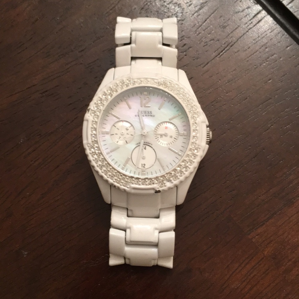 White women’s Guess watch